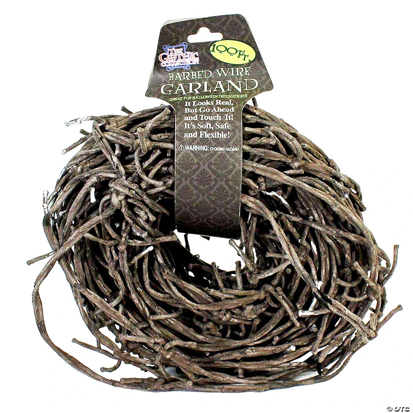 100' Rusted Barb Wire Decoration 1 100' Rusted Barb Wire Decoration