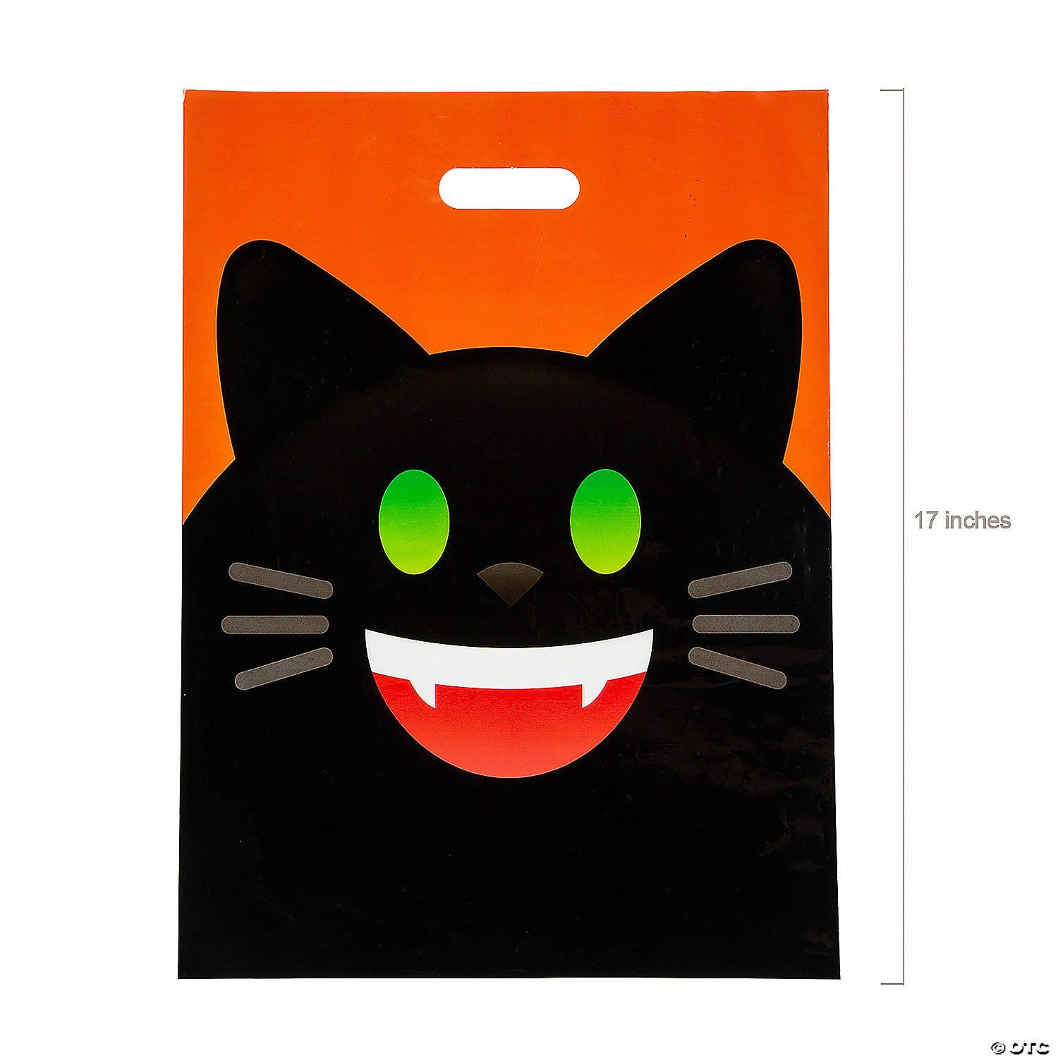 12 1/2 X 17 Bulk Large Halloween Emoji Face Trick-Or-Treat Plastic Goody Bags - 50 Pc. 2 12 1/2 X 17 Bulk Large Halloween Emoji Face Trick-Or-Treat Plastic Goody Bags - 50 Pc. - Image 2
