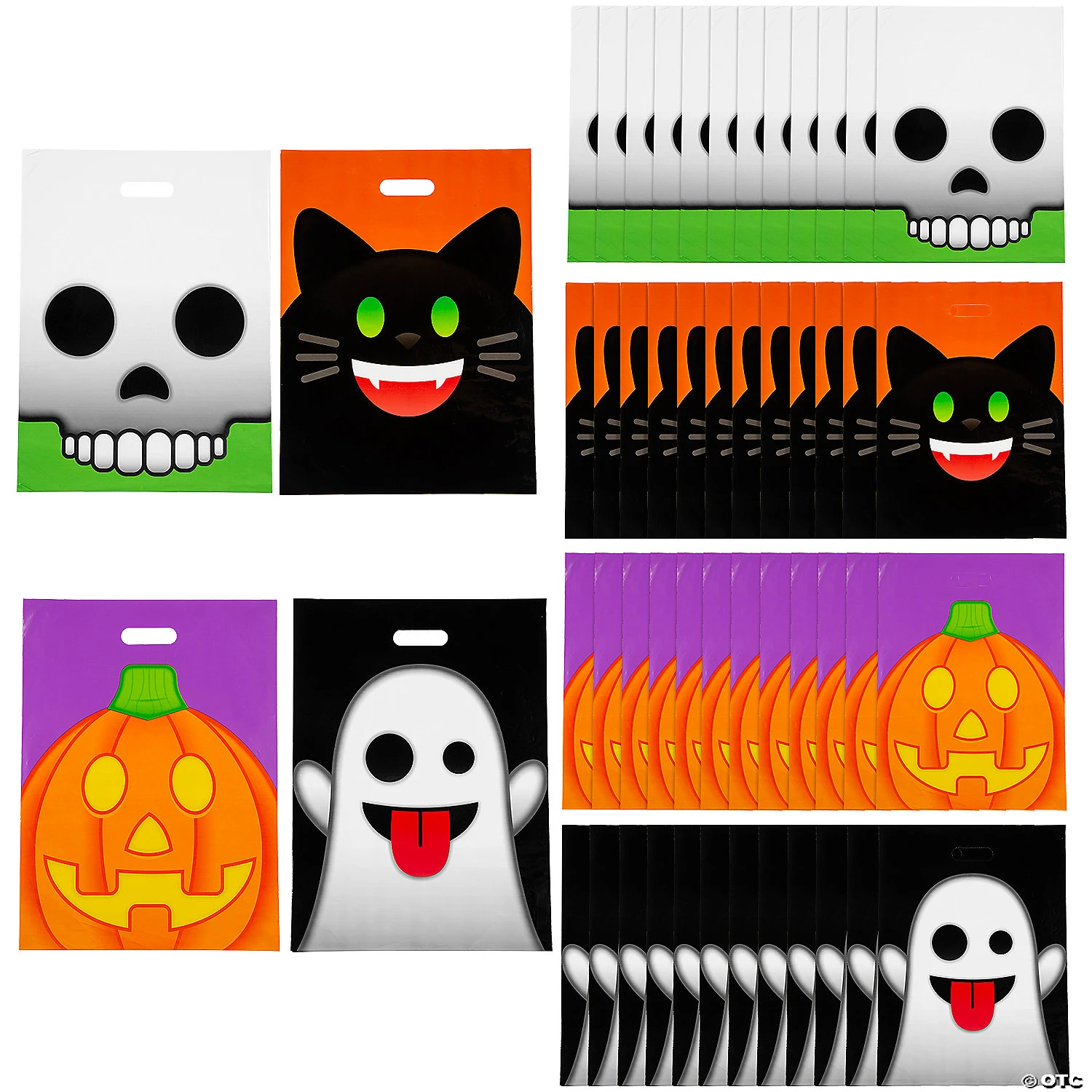 12 1/2 X 17 Bulk Large Halloween Emoji Face Trick-Or-Treat Plastic Goody Bags - 50 Pc. 1 12 1/2 X 17 Bulk Large Halloween Emoji Face Trick-Or-Treat Plastic Goody Bags - 50 Pc.
