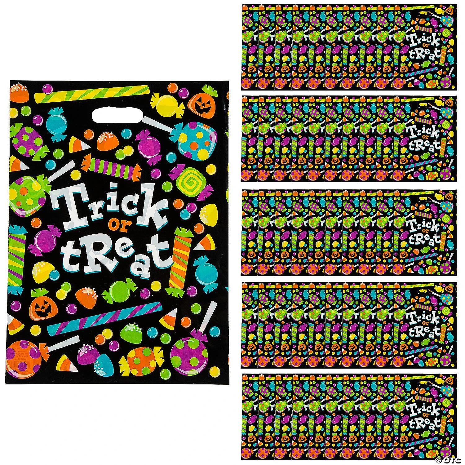 12 1/2 X 17 Bulk Large Sweet Halloween Trick-Or-Treat Plastic Goody Bags - 50 Pc. 1 12 1/2 X 17 Bulk Large Sweet Halloween Trick-Or-Treat Plastic Goody Bags - 50 Pc.
