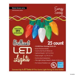 25-Count C9 LED Multicolor Holiday String Lights