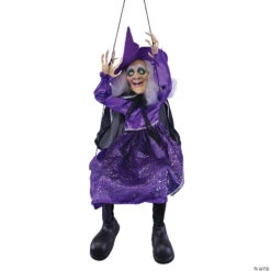 39 Hanging Kicking Witch On Swing Decoration