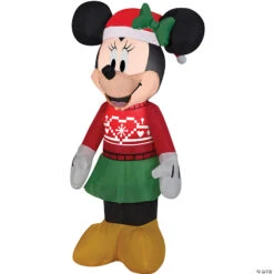 42 Blow Up Inflatable Minnie Mouse Ugly Sweater Outdoor Yard Decoration