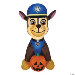 50 Blow Up Inflatable PAW Patrol Chase With Pumpkin Outdoor Halloween Yard Decoration