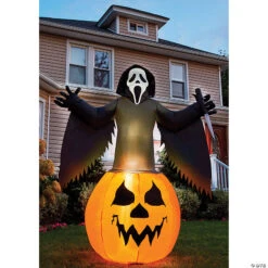 6' Airblown Inflatable Scream Ghostface With Pumpkin Decoration