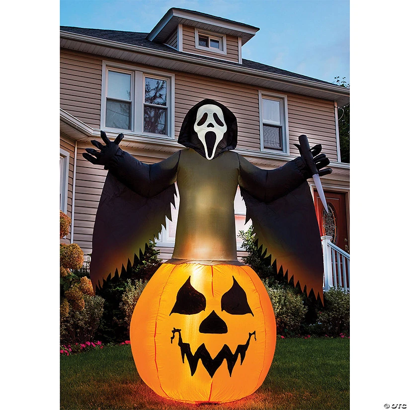 6' Airblown Inflatable Scream Ghostface With Pumpkin Decoration 1 6' Airblown Inflatable Scream Ghostface With Pumpkin Decoration