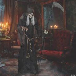 6' Lunging Reaper With Digital Eyes Animated Prop