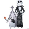 60 Blow Up Inflatable Nightmare Before Christmas Jack Skellington & Zero With House Outdoor Halloween Yard Decoration