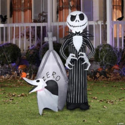 60 Blow Up Inflatable Nightmare Before Christmas Jack Skellington & Zero With House Outdoor Halloween Yard Decoration -Halloween Costumes Sale 60 blow up inflatable nightmare before christmas jack skellington and zero with house outdoor halloween yard decorationss224416g a02