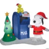 68 Blow Up Inflatable Peanuts Snoopy & Woodstock With Mailbox Outdoor Yard Decoration
