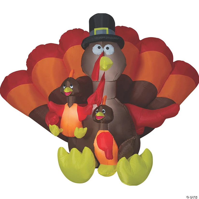 72 Blow Up Inflatable Turkey Family Outdoor Yard Decoration 1 72 Blow Up Inflatable Turkey Family Outdoor Yard Decoration