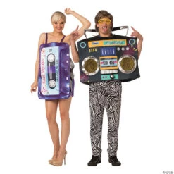 Adult Mix Tape And Boom Box Couple Costumes