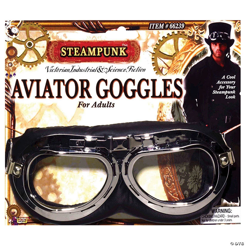Adult Steampunk Aviator Goggles - 1 Pc. 1 Adult Steampunk Aviator Goggles - 1 Pc.