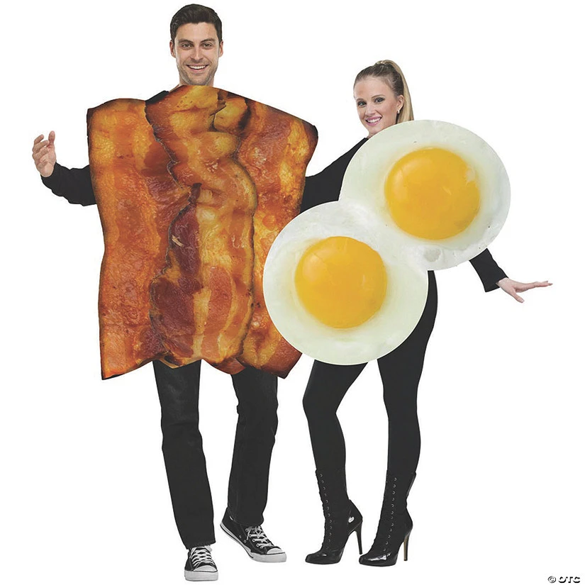 Adult's Bacon And Eggs Couples Costumes 1 Adult's Bacon And Eggs Couples Costumes