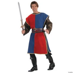 Adult's Blue & Red Medieval Tabard Costume