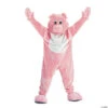 Adult's Plush Pink Pig Mascot Costume