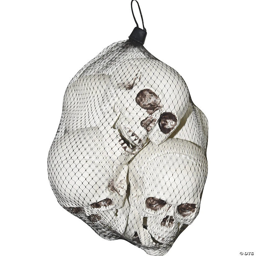 Bag Of Skulls Decoration - 6 Pieces 1 Bag Of Skulls Decoration - 6 Pieces