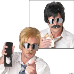 Black & Silver Detective Wig