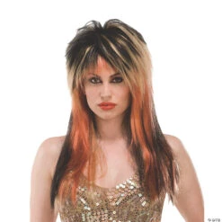 Black, Blonde & Copper Punk Diva Wig