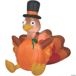 Blow Up Inflatable Turkey Pumpkin Outdoor Yard Decoration