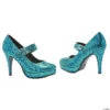 Blue Glitter Alice Shoes