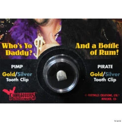 Gold/Silver Tooth Clip -Halloween Costumes Sale gold silver tooth clipfh17 a02