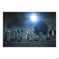 Haunted Cemetery Backdrop - 3 Pc.