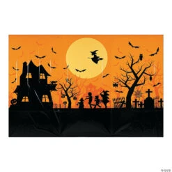 Haunted House Classic Backdrop Halloween Decoration - 3 Pc.