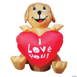 Inflatable Dog With Heart Decoration