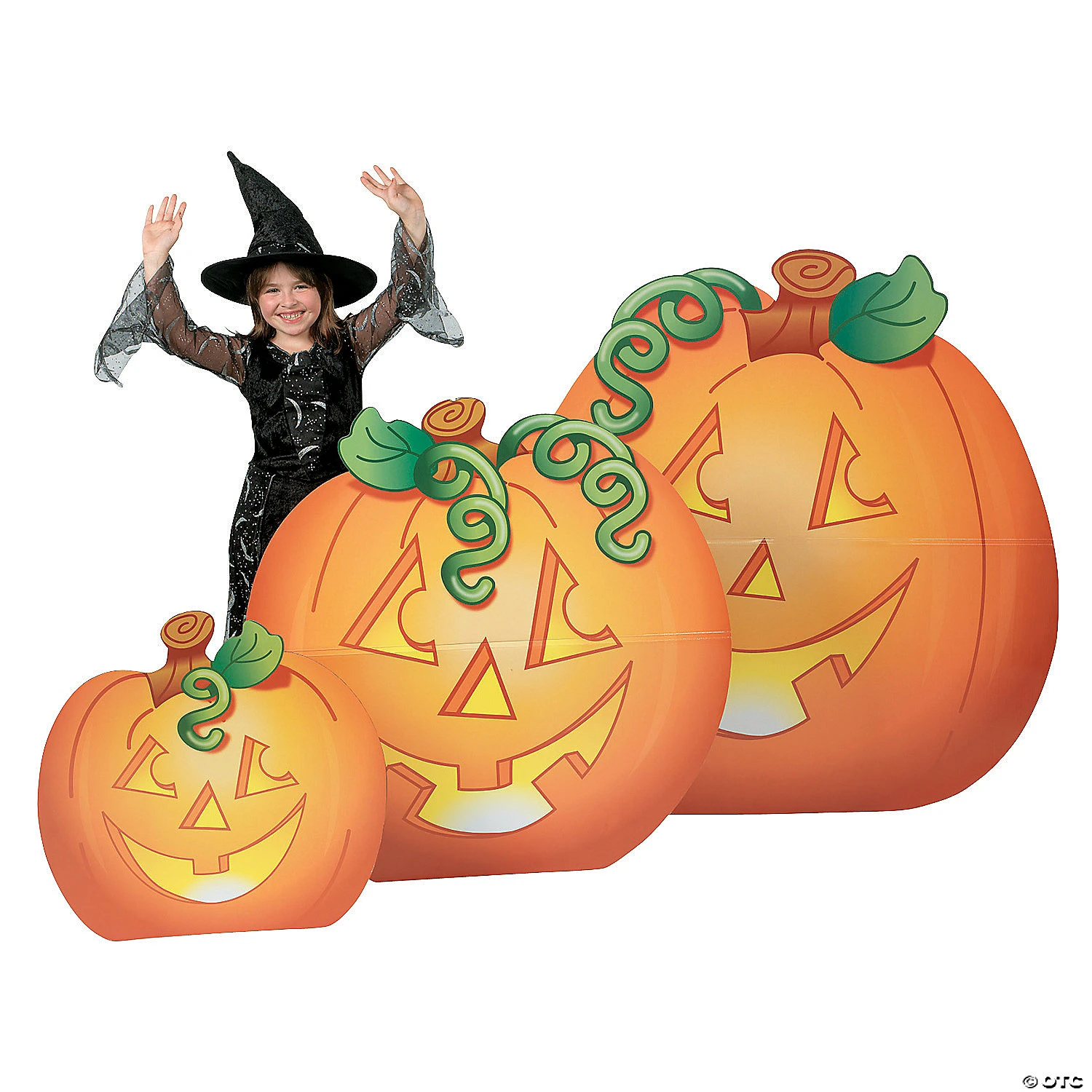 Jack-O-Lantern Cardboard Stand-Ups Halloween Decorations - 3 Pc. 1 Jack-O-Lantern Cardboard Stand-Ups Halloween Decorations - 3 Pc.