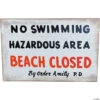 Jaws No Swimming Wood Sign