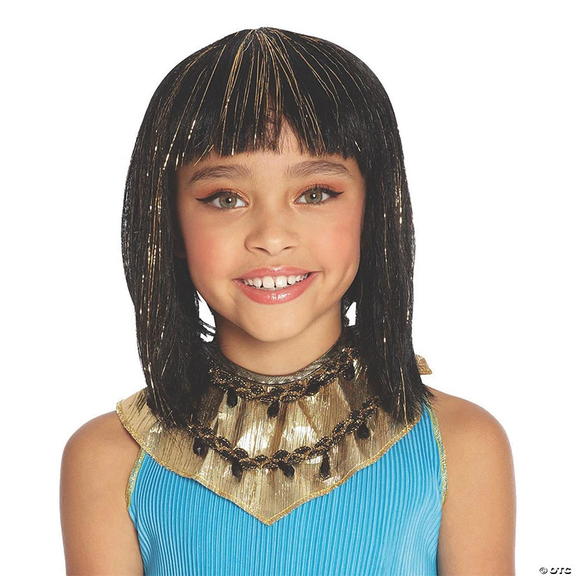 Kids' Gold & Black Cleopatra Wig 1 Kids' Gold & Black Cleopatra Wig
