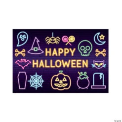 Neon Lights Backdrop Halloween Decoration - 3 Pc.