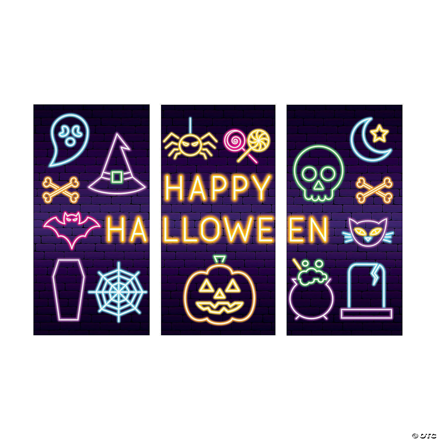Neon Lights Backdrop Halloween Decoration - 3 Pc. 2 Neon Lights Backdrop Halloween Decoration - 3 Pc. - Image 2