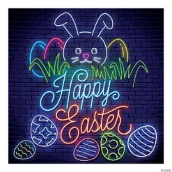 Neon Lights Easter Backdrop
