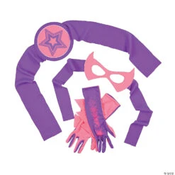 Pink & Purple Superhero Accessories - 4 Pc. 5 Pink & Purple Superhero Accessories - 4 Pc. -Halloween Costumes Sale pink and purple superhero accessories 4 pc 13771183 a02