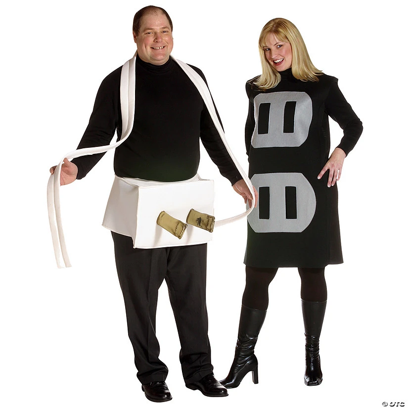 Plus Size Plug And Socket Adult Costume 1 Plus Size Plug And Socket Adult Costume