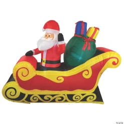 Santa Sleigh Inflatable 7'