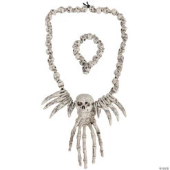 Skull Necklace And Bracelet -Halloween Costumes Sale skull necklace and braceletss89226 a02