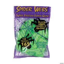 Super Stretch Glowing Green Spider Web Decoration