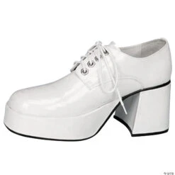 White Patent Leather Platform Shoes