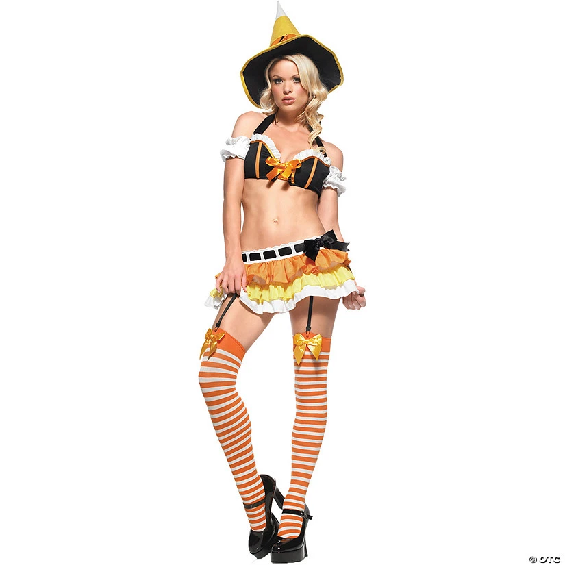 Women's Candy Corn Witch Costume 1 Women's Candy Corn Witch Costume