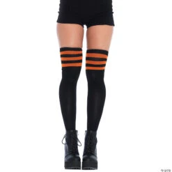Women's Knit Athletic Striped Thigh-Highs Family