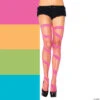 Women's Neon Diamond Net Thigh-Highs