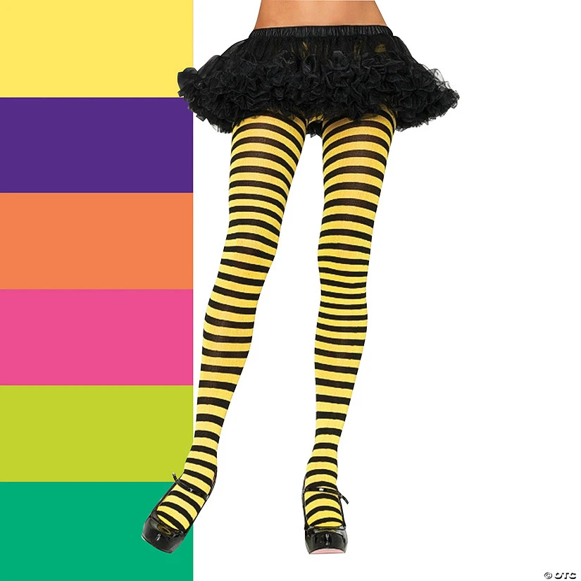 Women's Nylon Striped Tights 1 Women's Nylon Striped Tights